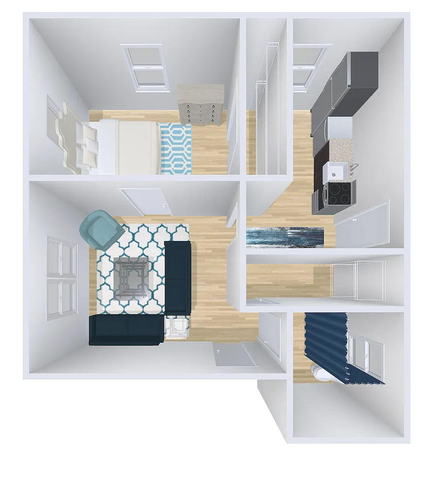 Floor plan 1bd/1b C