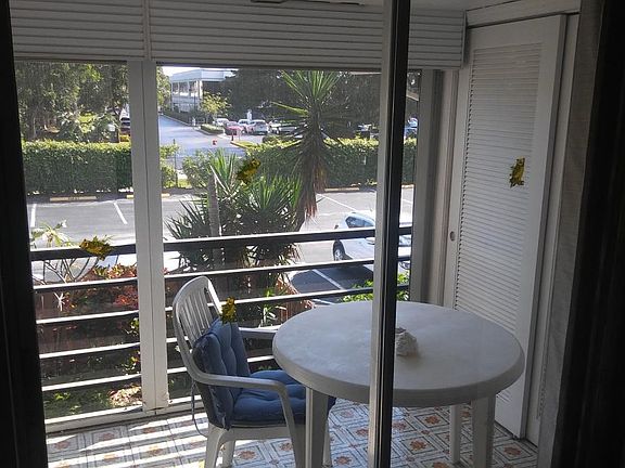 in living room, facing patio