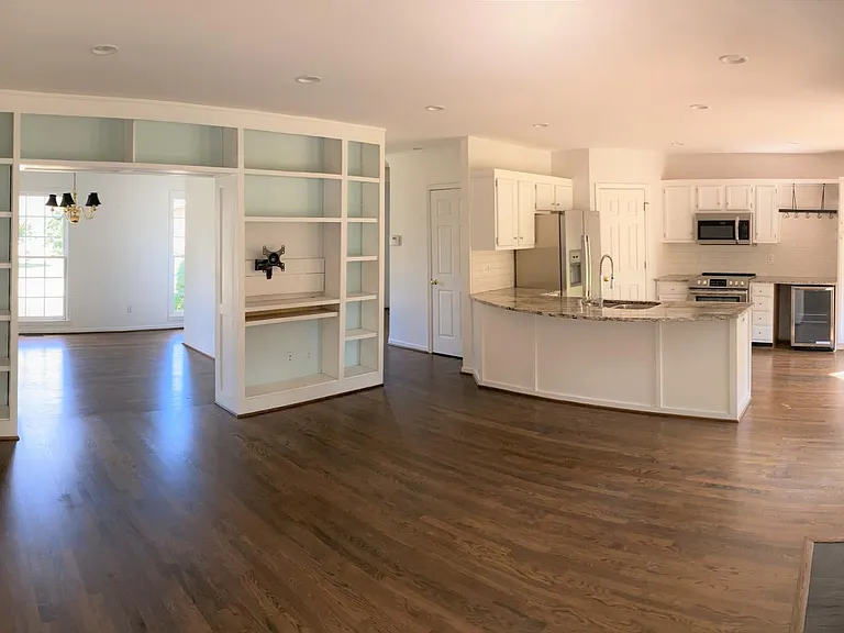 View of Living Room, Kitchen, and Dining Room