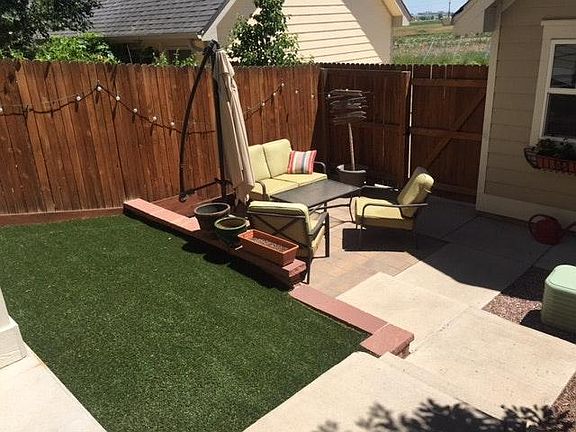 Fenced in backyard