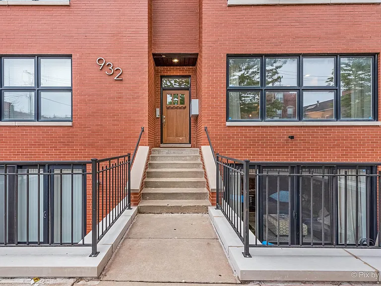 Duplex down to the right - exterior front view
