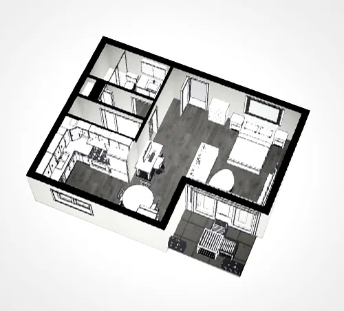 Floor plan Studio--Medium