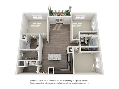 Floor plan 3 Bedroom/2 Bath-1357 Sq Ft