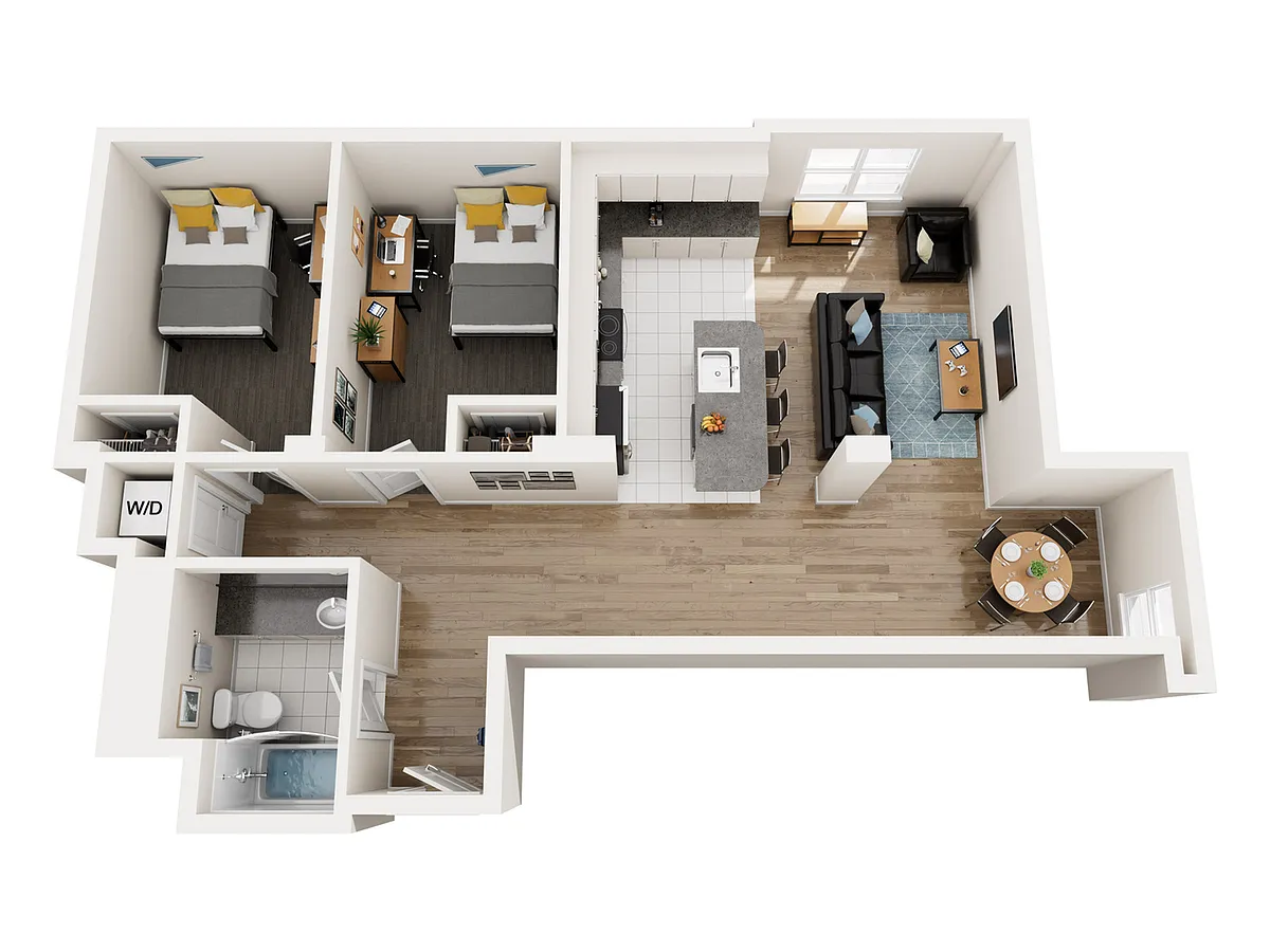 Floor plan 2x1 Standard