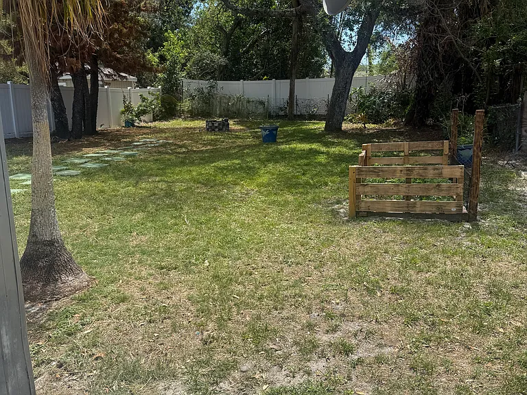 huge fenced backed yard