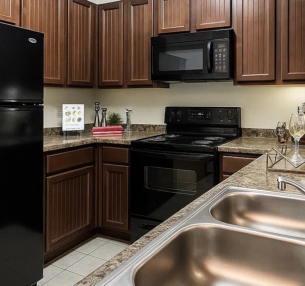 Classic homes include black appliances