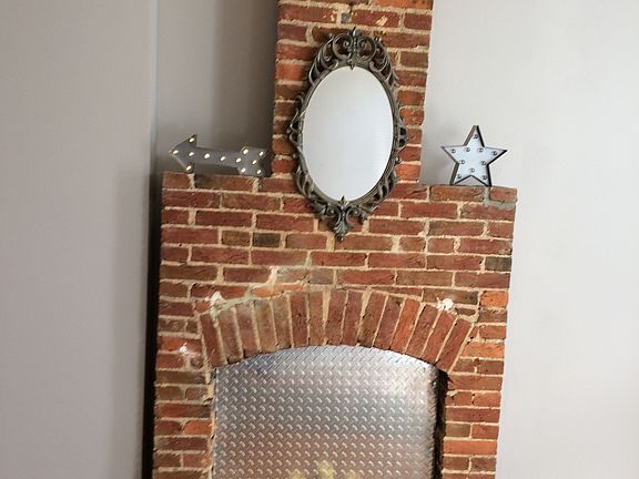 Original brick fireplace
