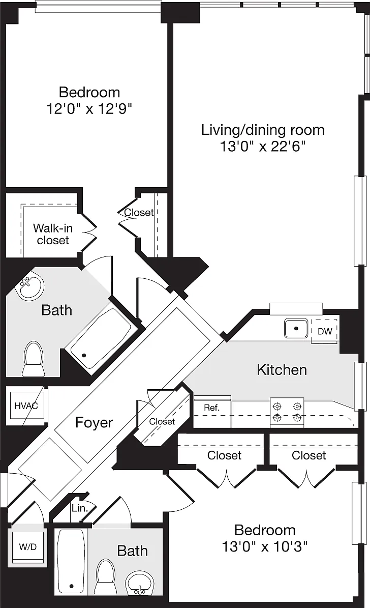 Floor plan 2 Bedrooms P