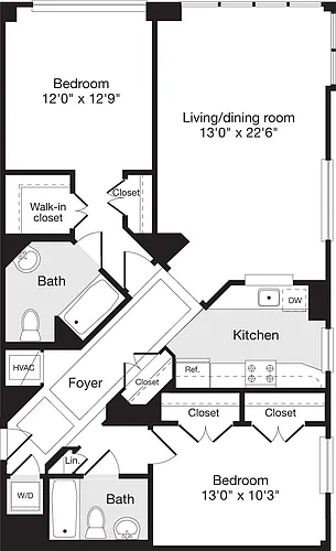 Floor plan 2 Bedrooms P