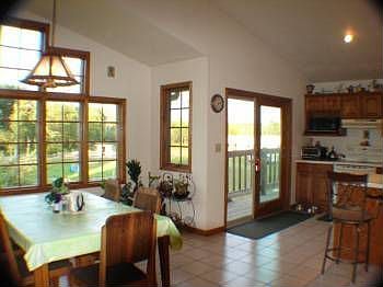 Open concept kitchen with view