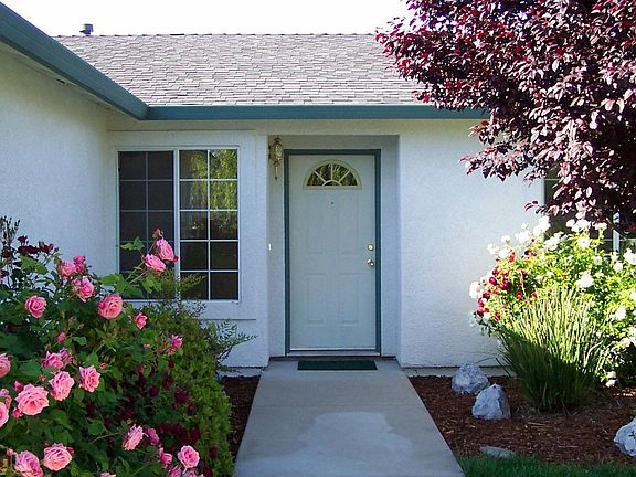 Front entry with roses