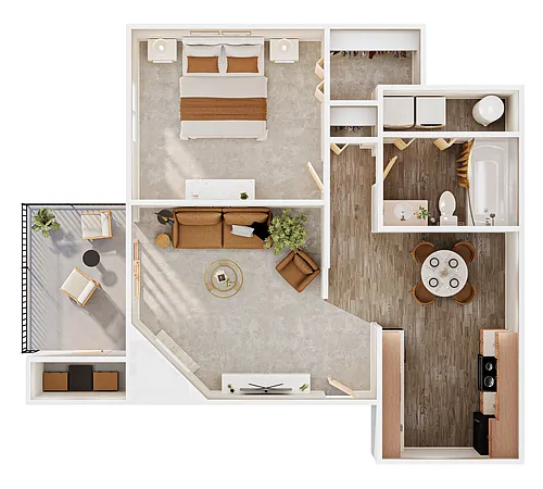 Floor plan 1x1A