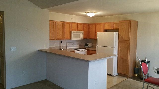 kitchen with wrap around bar