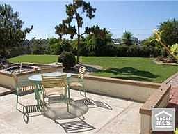 Large patio and slump stone fencing