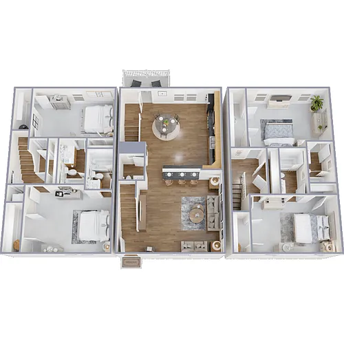 Floor plan 4 Bed 4.5 Bath Townhome