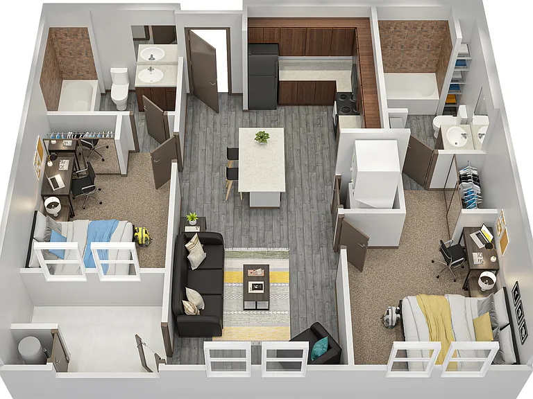 B1 | 2 BD | 2 BA | 836 SF B1 | 2 BD | 2 BA | 836 SF