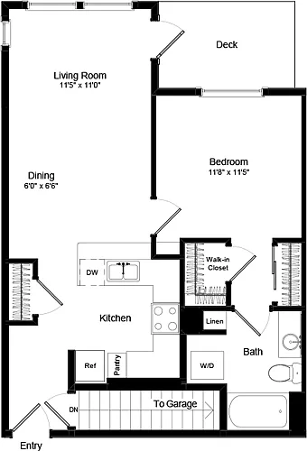Floor plan One Bed A-6 - Phase III