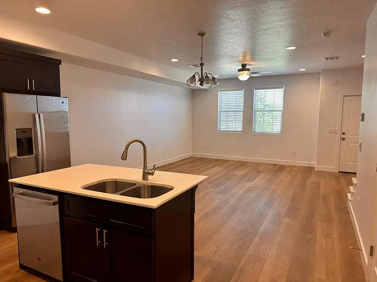 Kitchen island with sink and dishwasher