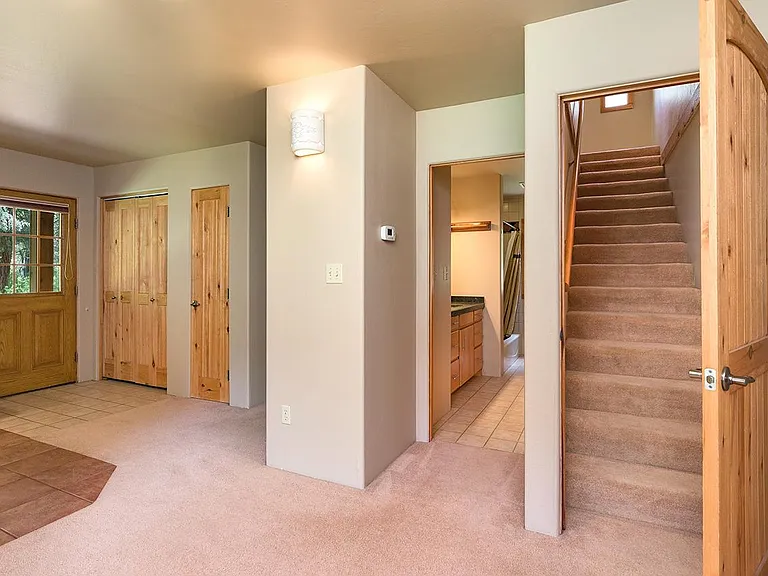first floor layout with stairs to access loft BR.