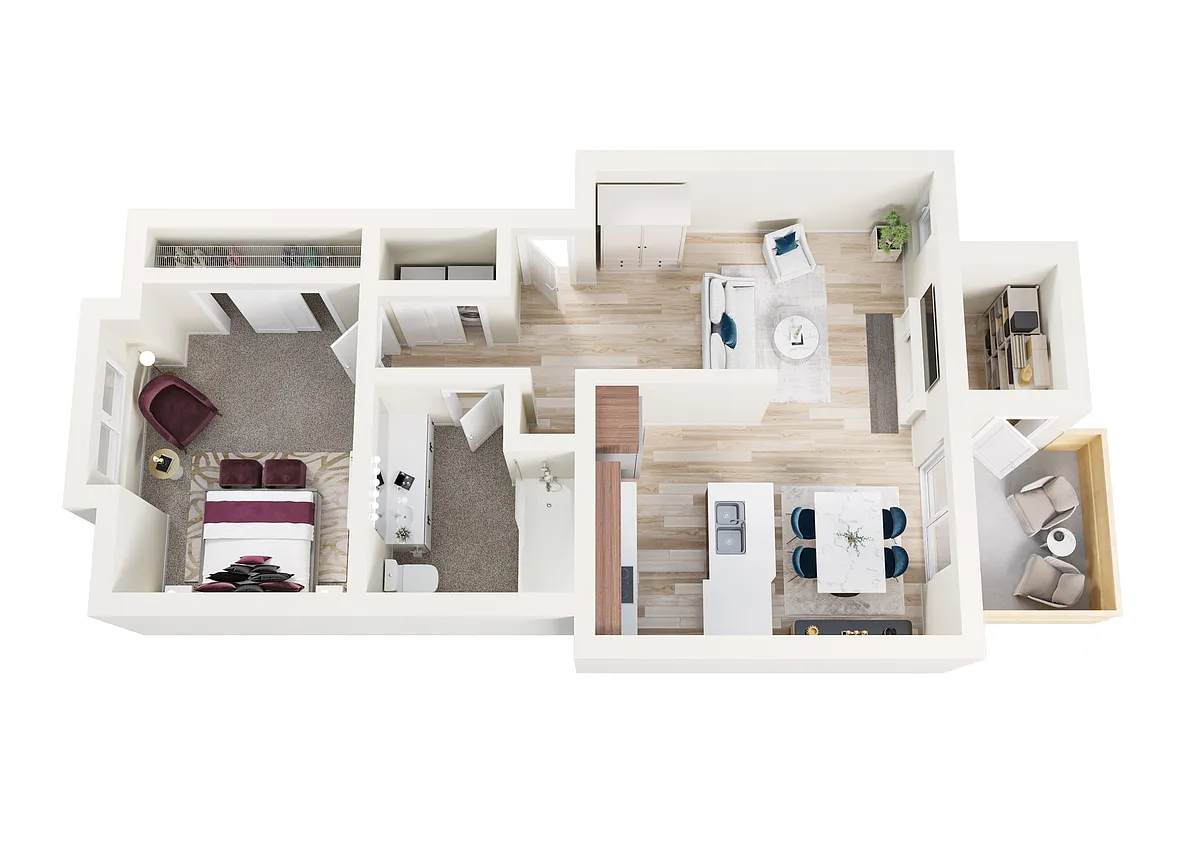 Floor plan 1 Bed 1 Bath