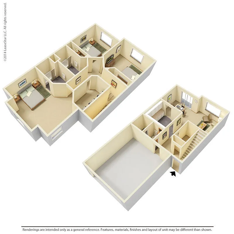 Floor plan 3 Bedroom - TH.C1
