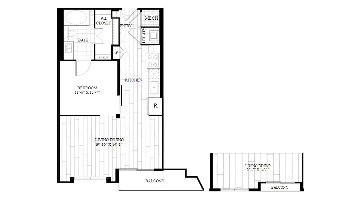 Floor plan P1I - Junior Bedroom