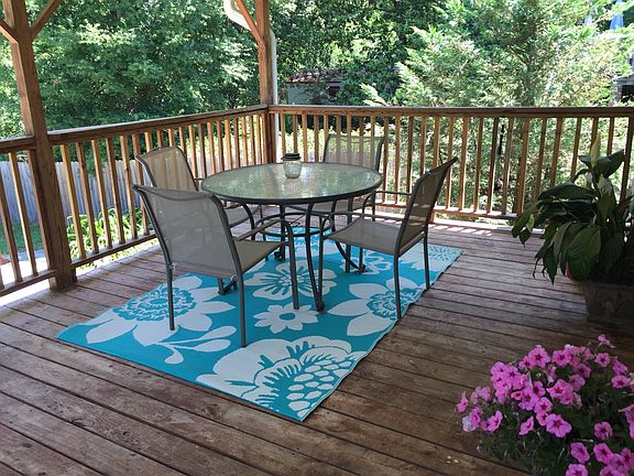 Deck overlooking the pool