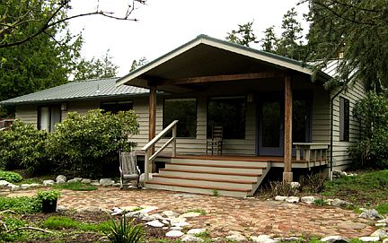 Front porch and brick patio