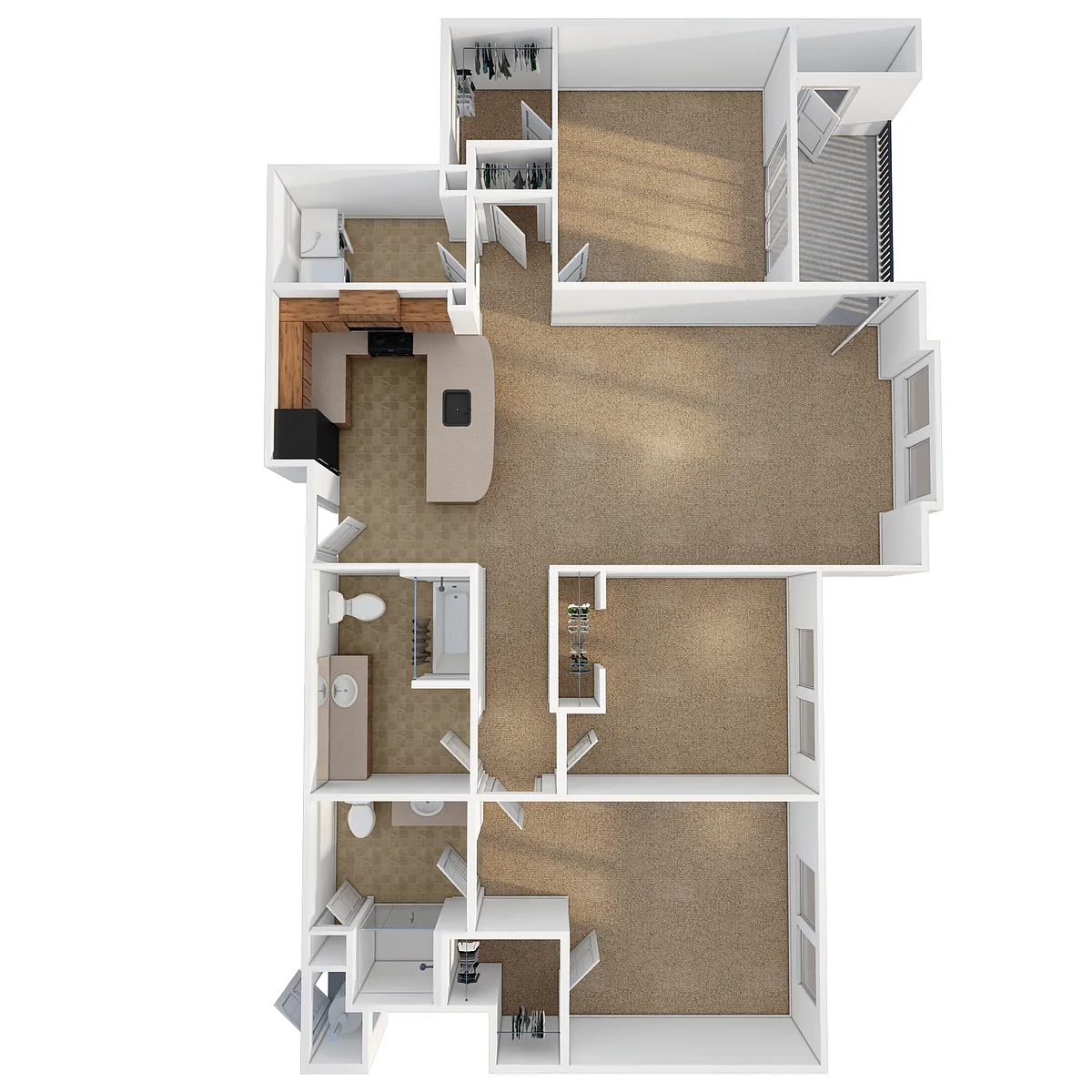Floor plan 3x2 Meadow - 1278 SF
