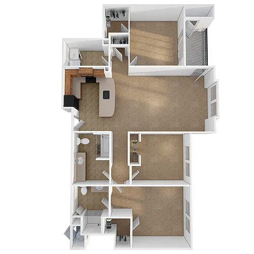 Floor plan 3x2 Meadow - 1278 SF
