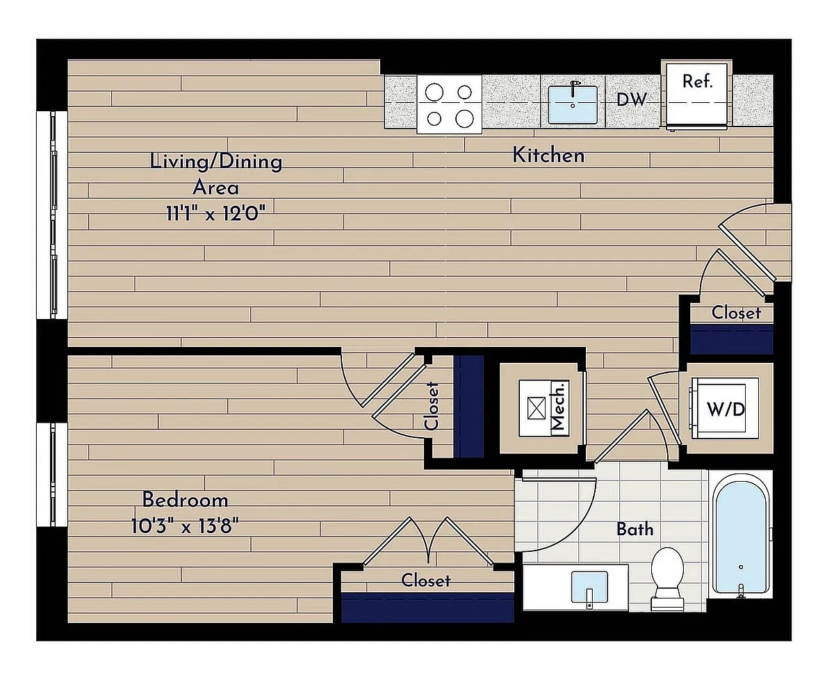 Floor plan A 1BR-A1.2