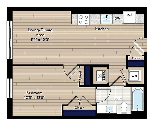 Floor plan A 1BR-A1.2
