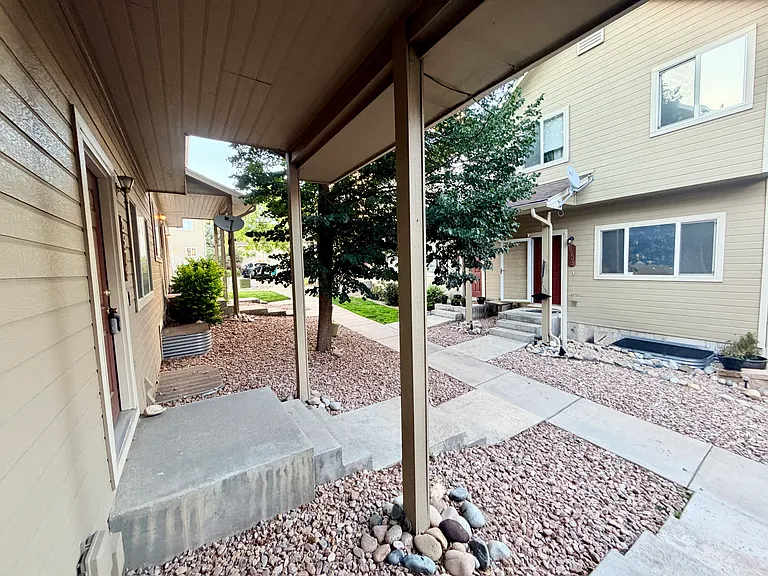 View from front door looking across breezway.
