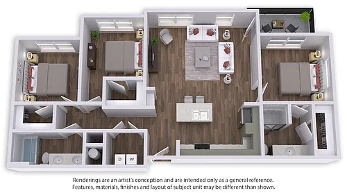 Floor plan C1 - 3 bed