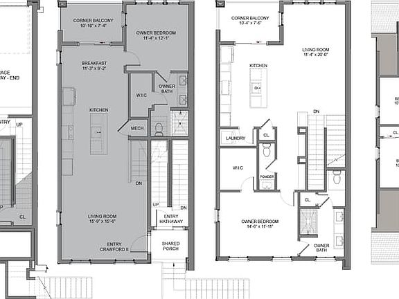Floor Plans - End Unit L