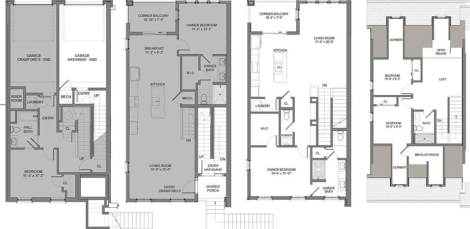 Floor Plans - End Unit L