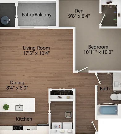 1 Bedroom | 1 Bath 2D 1 Bedroom | 1 Bath 2D
