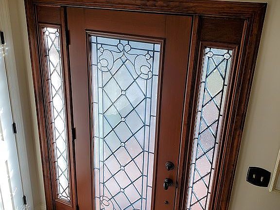 Leaded glass front door