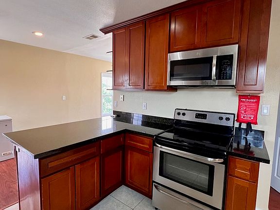Kitchen microwave and stove