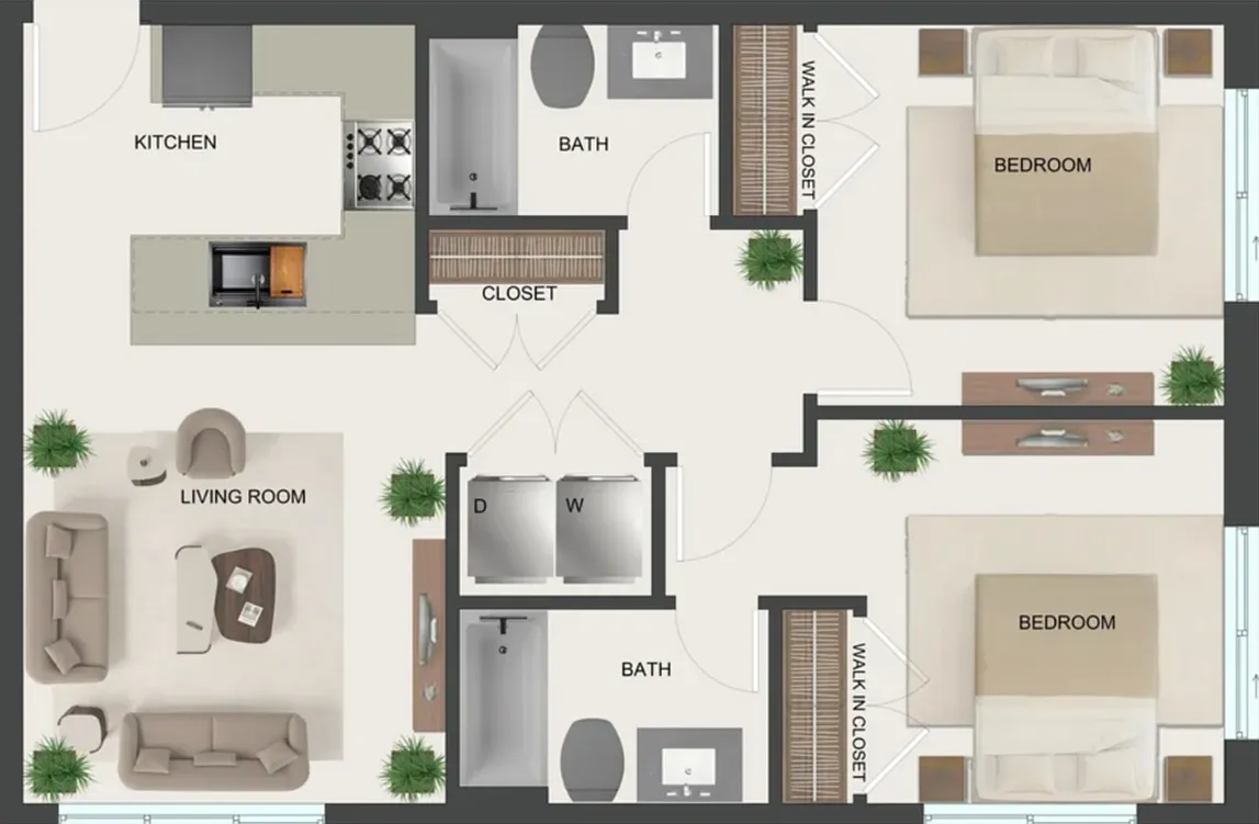 2 bed, 830 sqft, $1,850 — Photo 2