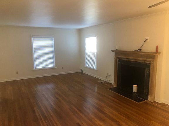 Living room with working fireplace