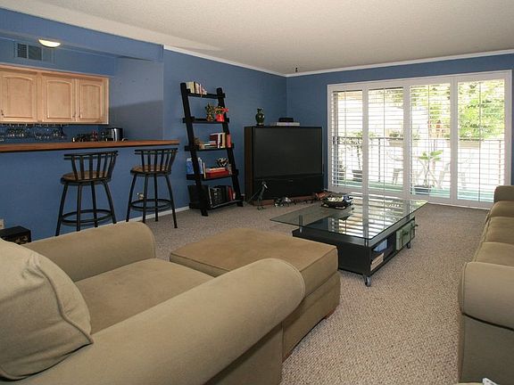 Open living room and bar area