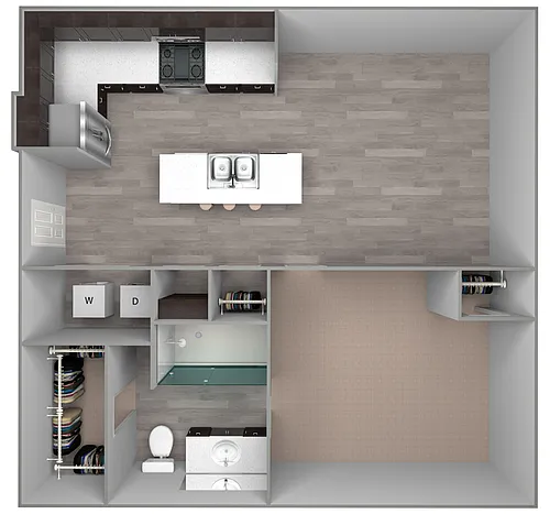 Floor plan 1 Bed/1 Bath