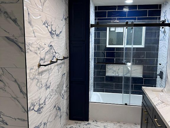 Hall Bathroom with tub & shower