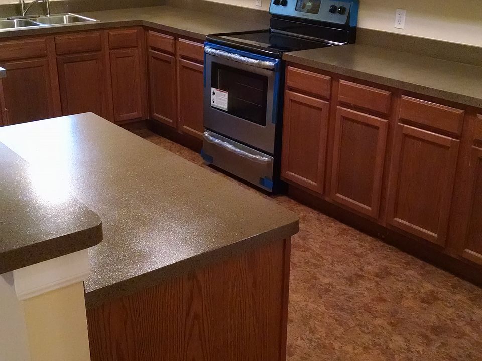 Kitchen with new range and microwave