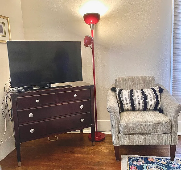 Reading nook with FireStick TV, wifi is the strongest we can purchase in the area.