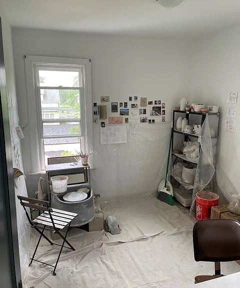 Third bedroom has been used to support a pottery hobby.