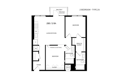 Floor plan Blush - Jr. 2 Bedroom