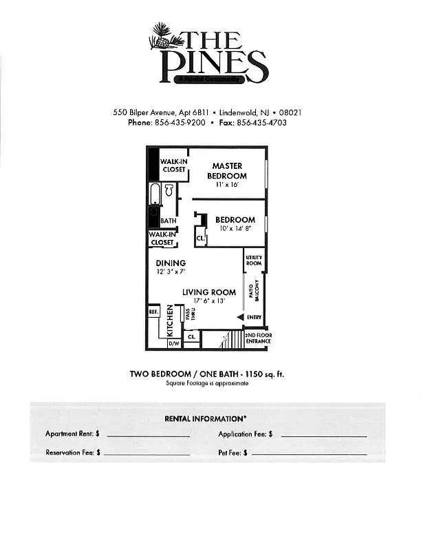 Floor plan 2 Bedrooms and 1 bath