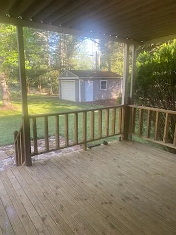 Back Deck and detached 1 car Garage